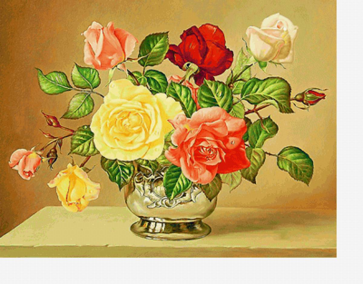 Серия "Букет". Розы - флора, цветы, букет, розы - предпросмотр
