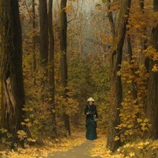 Схема вышивки «Женщина идущая по лесной тропинке В.Д.Поленов»