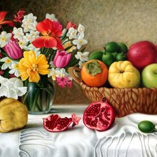 Схема вышивки «Boque de flores e frutas .»