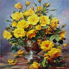 Оригинал схемы вышивки «букет желтых роз» (№2378115)