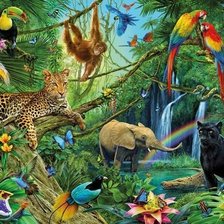 Схема вышивки «Животные джунглей»