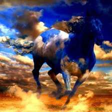 Схема вышивки «Синяя лошадь картина»