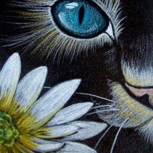 Схема вышивки «Кошачий глаз картина маслом»