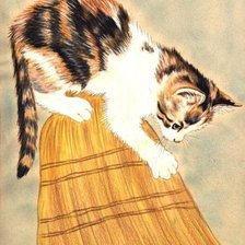 Схема вышивки «Трёхцветная кошка»