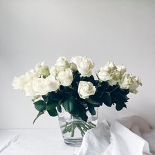 Оригинал схемы вышивки «Белые розы в вазе» (№2391085)