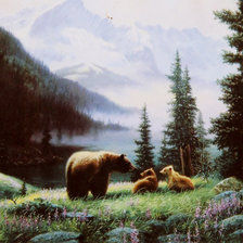 Схема вышивки «Лялин луг медвежья гора картина художника»