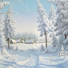 Схема вышивки ««"зимний лес" по мотивам картины Аркадия Михайлова»