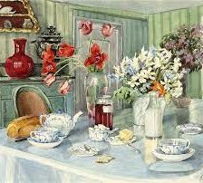 Схема вышивки «Завтрак. Картины Великой Княгини Ольги Романовой»
