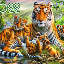 Оригинал схемы вышивки «Тигрята 2022» (№2416724)
