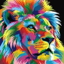 Оригинал схемы вышивки «Радужный лев» (№2421185)