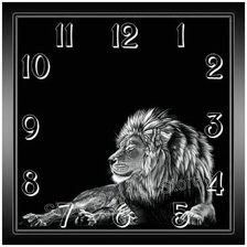 Схема вышивки «Часы лев»
