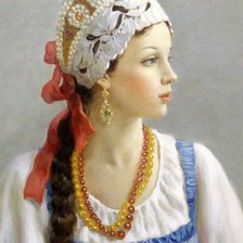 Оригинал схемы вышивки «русская красавица» (№2434615)
