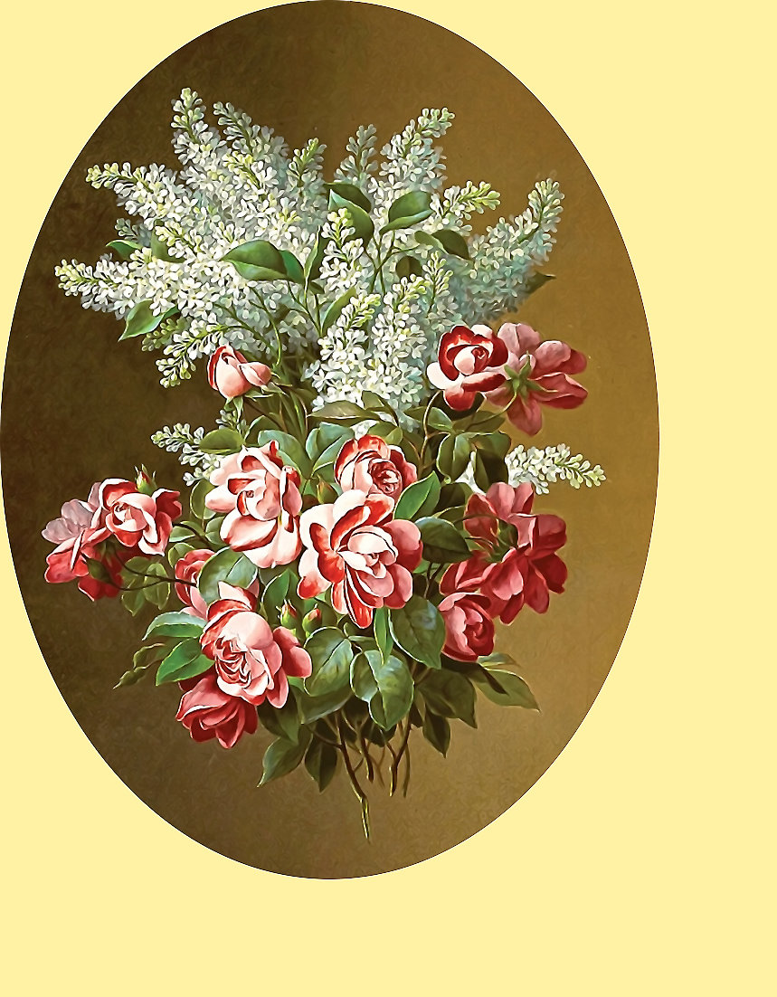 Серия "Букет" - флора, сирень, букет, цветы, розы - оригинал