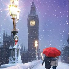 Оригинал схемы вышивки «Лондон в снегу» (№2438493)