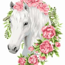 Оригинал схемы вышивки «Лошадь в цветах🌸🌸🌸» (№2440259)