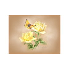 Схема вышивки «Бабочка на жёлтых розах»