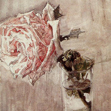 Оригинал схемы вышивки «Врубель роза в стакане» (№2463472)