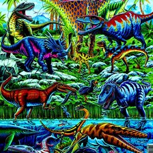 Схема вышивки «динозавры»