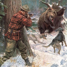 Оригинал схемы вышивки «Охота на медведя» (№2497112)