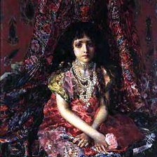Схема вышивки «Врубель Девочка на фоне персидского ковра»