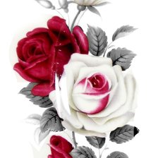 Схема вышивки «Роза в красном»