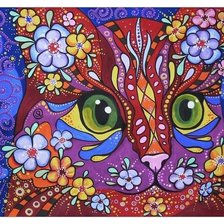 Оригинал схемы вышивки «Цветочный кот» (№2535992)