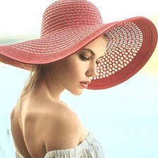 Схема вышивки «Девушка в шляпе»