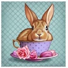 Оригинал схемы вышивки «Кролик в чашке» (№2550115)