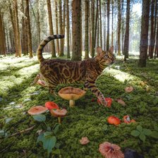 Схема вышивки «Кот в лесу»