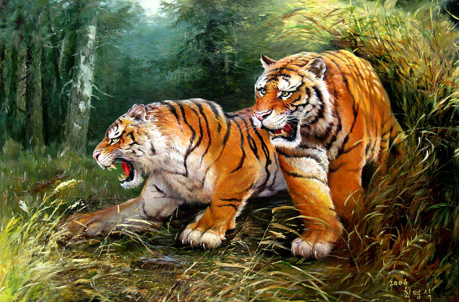 №2555052 - тигры, природа, животные - оригинал