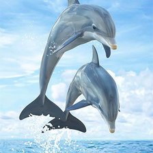 Оригинал схемы вышивки «Море с дельфинами» (№2558079)