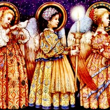Схема вышивки «Три ангела Ивоны Гилберт»