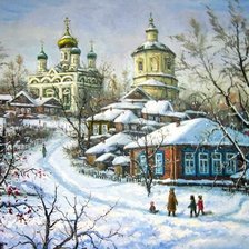 Схема вышивки «Сергей Хананин. Зимний пейзаж.»
