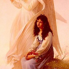 Схема вышивки «Девушка и ангел»