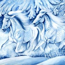 Оригинал схемы вышивки «Снежные кони» (№2591226)