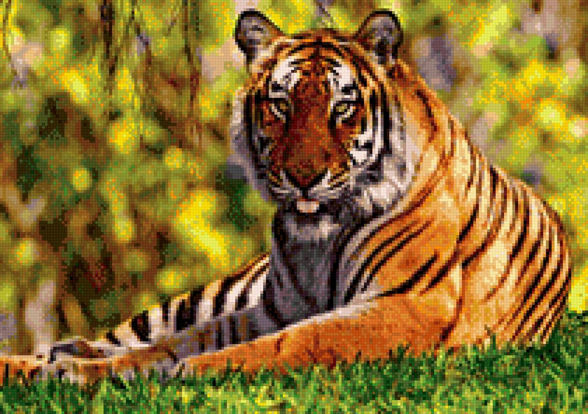 Тигр на отдыхе - большие кошки, животные, тигры - предпросмотр