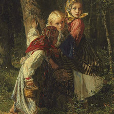 Схема вышивки «дети в лесу»