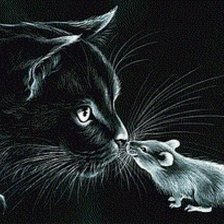Схема вышивки «Кот и мышь»