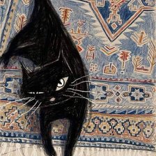 Оригинал схемы вышивки «черный кот» (№2614982)