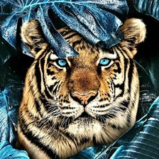 Оригинал схемы вышивки «Тигр в джунглях» (№2614999)