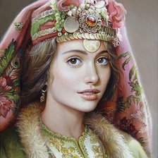 Схема вышивки «Девушка -болгарка»