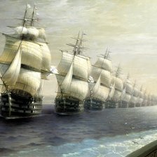 Схема вышивки «Смотр Черноморского флота 1849г»
