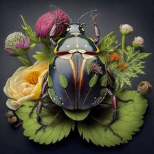 Схема вышивки «жук скарабей»