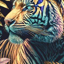 Схема вышивки «"портрет" тигра»