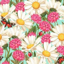 Оригинал схемы вышивки «Подушка "Полевые цветы"» (№2637603)