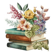 Схема вышивки «Книги с цветами»