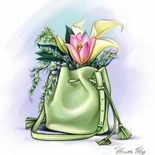 Схема вышивки «Цветы в рюкзаке»