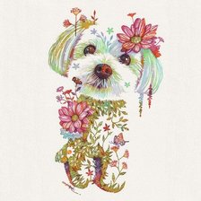 Схема вышивки «Animals Watercolor Flower Arrangements»