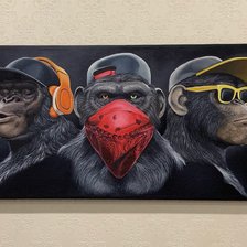 Схема вышивки «три обезьяны»