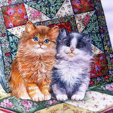 Оригинал схемы вышивки «Уютные котики» (№2656064)